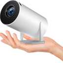 Smart HY300 Projector With Built-in Apps, Wifi Bluetooth 4K 1080P, Auto Keystone, Short Throw and 180 Adjustable, Mini Portable Outdoor Movie (White)