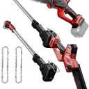 DeForce 2-in-1 Cordless Electric Pole Saw, for Milwaukee M18 18V Battery, Brushless 8.1" Mini Chainsaw for Tree Trimming, Battery Powered Pole Saw, 16 ft Max Reach, with Extension Pole (Bare Tool Only)