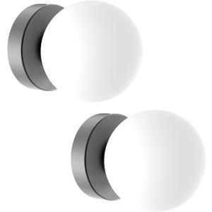 Globe Wall Sconces Set of Two Black Sconces Mid Century Wall Light Globe Glass Brass Vintage Wall Light for Bathroom Bedroom Hallway Living Room(G9 Base)