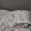 Floral Comforters Queen Size 3 Pieces Soft Chic Garden Style Blue Floral Print Lightweight Botanical Flower Comforter Set for All Seasons 1 Comforter and 2 Pillowcases (Queen(90" x 90"))