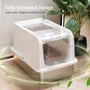 COURPAL Stainless Steel Cat Litter Box with Lid - XL Large Enclosed/Open Litter Box with Anti Leakage Enclosure - Odor Free Hooded Litter Tray - Metal Covered Litter Pan Non-Stick Easy to Clean