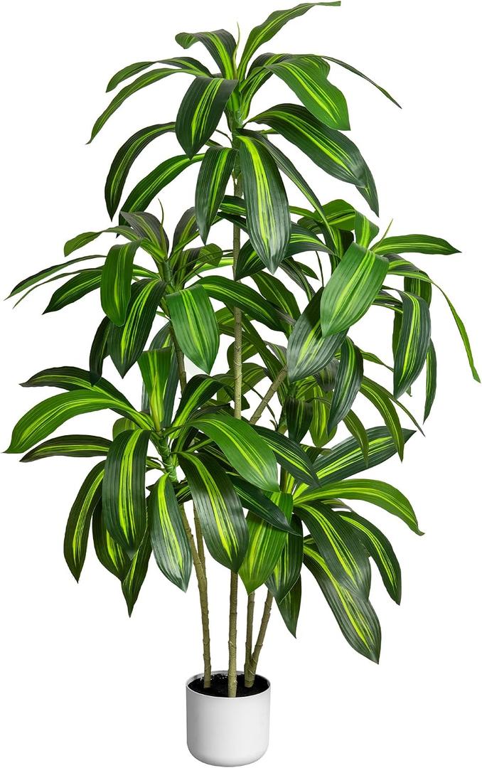 Artificial Dracaena Tree 5FT Tall Artificial Indoor Tree, Large Indoor Plant for Living Room & Home Decor, Big Faux Floor Plant for Bedroom, Office, Apartment, Realistic Tree Decor Indoor
