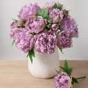 florisso Purple Peony Artificial Flowers - 11 Branches Faux Peonies for Home Decoration, Wedding Centerpieces & Party Decor (Silk Artificial Flowers) (Small)