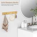 Forbena Natural Wood Coat Rack Wall Mount Set of 4, Wooden Wall Hooks for Bathroom Towels, Vertical Coat Hanger for Kids Room, Boys Girls Bedroom, Office, Entryway Keys Hats and Shoes -16 Hooks