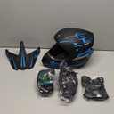 Youth Kids Motocross Helmet Motorcycle Dirt Bike Off-Road Mountain Bike BMX MX ATV Helmet with(Gloves Goggles Mask) 4Pcs Set - DOT Approved(Blue,L)