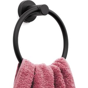MARMOLUX ACC Matte Black Towel Ring - SUS304 Stainless Steel Wall Mounted Hand Towel Holder for Bathroom - Kitchen & Bathroom Towel Rack - Black Towel Hanger - Bathroom Towel Holder - Hand Towel Rack