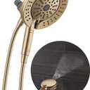 Delta 6-Setting In2ition 2-in-1 Dual Shower Head with Handheld High Pressure ProClean Spray, Brushed Gold Detachable Shower Head with Hose, 1.75 GPM Flow Rate, Champagne Bronze 75655CZ