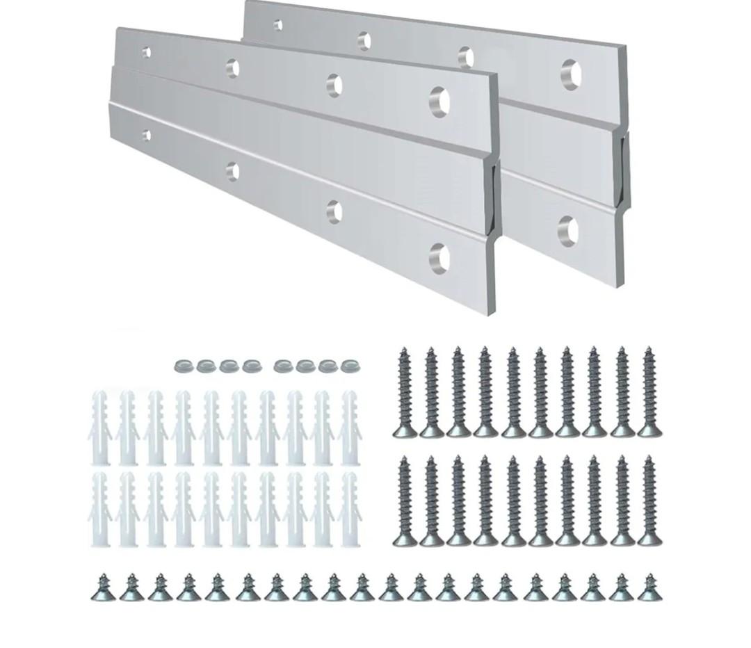 Versatile 12 inch 2 Pairs French Cleat Hanger Heavy Duty - Mirror Mounting Hardware - Aluminium French Cleat Picture Hanger Bracket - Hang with Confidence Using French Cleat (Supports Upto 80 lbs)