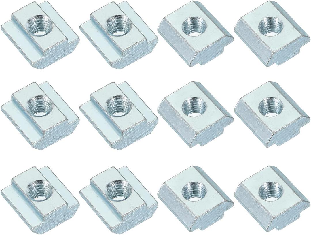 PATIKIL M10 Sliding T Nuts, 12 Pcs Hammer Head Fastener Nut Thread T Slide Drop in Nuts for European Standard 4545 Series 10 mm T-Slot Aluminum Extrusion Profile