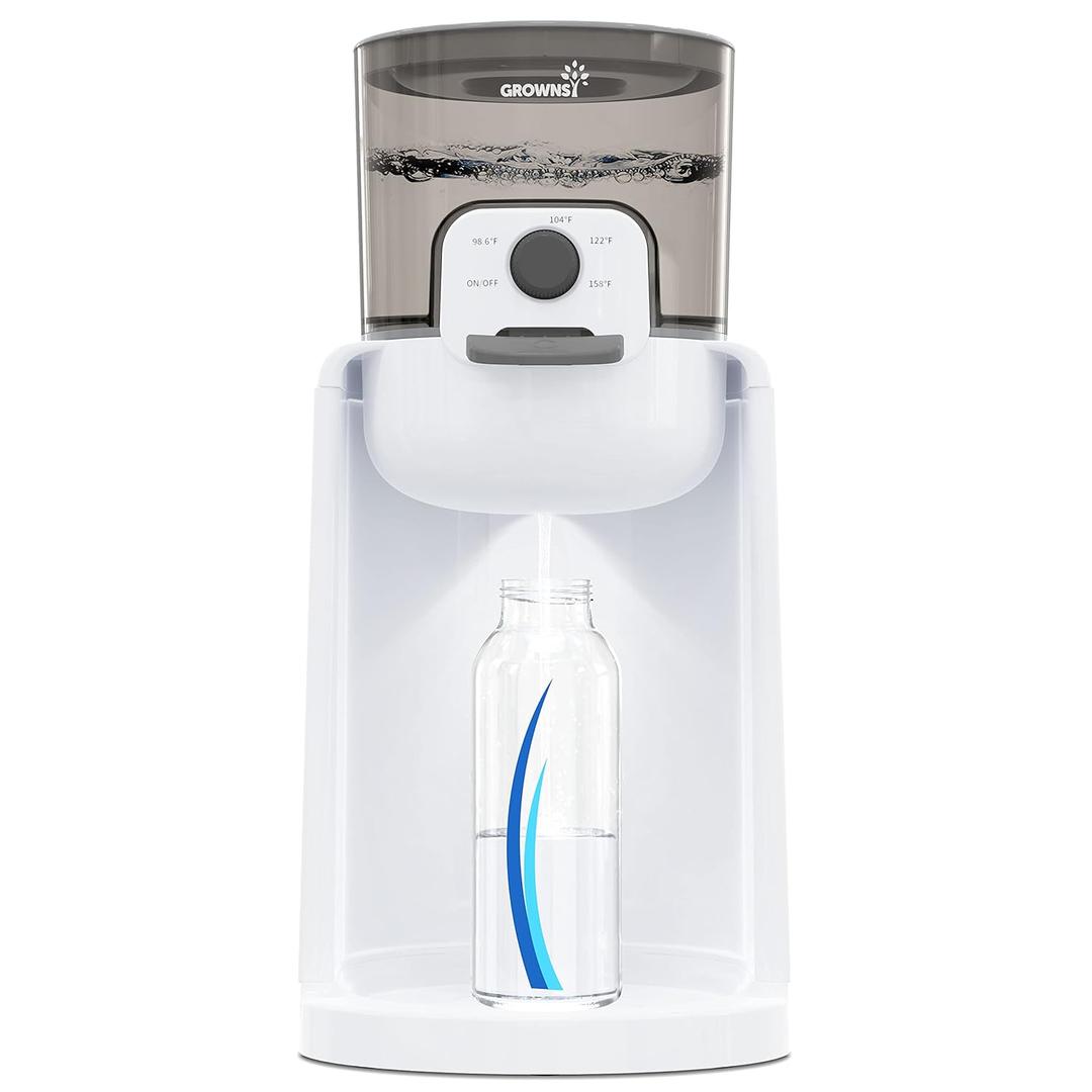GROWNSY Instant Baby Bottle Warmer, Precise 4 Temperatures Control | Night Light, Midnight Feeding | Warm Water Dispenser for Formula in Seconds | 72H Smart Thermostat, Easy Keep Warm (White)