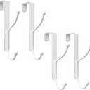 niffgaff Over Door Hook 4-Pack, Heavy Duty Door Hanger, Fits Interior Doors 1.4 Inches Thick, Organize Coats, Hats, Towels, and Bags for Entryways, Bathrooms, Bedrooms, and Kitchens, White