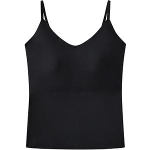 Slimming Camisole for Women Built-in Padded Bra Adjustable Single Strap Cami Tank Top (8-10, Black)