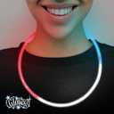 Glow Fever Glow Sticks Bulk 4th of July 100ct Red White Blue 22'' Glow Necklaces with Connectors, for Patriotic National Memorial Day Party Festivals Raves