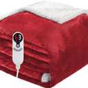 Electric Heated Blanket Full Size 72"x84", Soft Flannel with Overheat Protection, 9 Adjustable Heat Settings & 10-Hour Auto-Off Timer, Fast Heating for Winter Comfort, Red