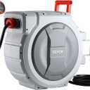 VEVOR Retractable Garden Hose Reel, 1/2 in x 130 ft, Wall Mounted Hose Reel with 9-Function Sprayer Nozzle and 180 Swivel Bracket, Any Length Lock, Automatic Slow Rewind System, for Garden Watering