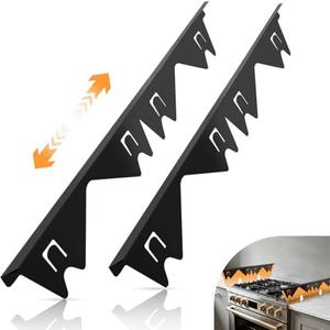 Stainless Steel Stove Gap Covers (2PCS), Stove Gap Filler for Kitchen Oven Counter Side Gap, Range Trim Kit, Easy Clean and Heat Resistant, Adjustable Length 13.8" to 27.5" 1