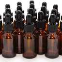 Vivaplex, 24, Amber, 15 ml (1/2 oz) Glass Bottles with Glass Eye Droppers for Essential Oils