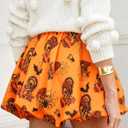 Bubble Skirt Mini Skorts for Women Spring Party Skirts with Pockets Elastic Waisted Golf Tennis Bloomers (Orange, M)