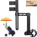 10L0L Heavy Duty Golf Push Cart Umbrella Holder - 180° Adjustable Aluminum Base for Golf Carts, Strollers, Wheelchairs & Bikes | Universal Mounting Design