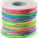 Elastic String for Bracelets, 1mm Sturdy Stretchy String Rainbow Elastic Cord for Jewelry Making, Beading Necklaces and Crafts (164 Feet)