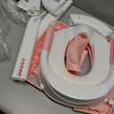 Potty Training Seat, Cute Tiger Design Elements, Foldable Toilet Seat with Soft Cushion, Suitable for Both Boys and Girls, with Splash Guard Anti-Slip Pad Step Stool(Pink)