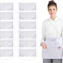 Avalon Kitchen Server Aprons with 3 Pockets, 100% Polyester Waist Apron with Pockets, 24x12 Inche Waitress Apron with Pockets