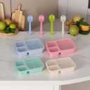 Bento Box Adult Lunch Box 4 Pack Lunch Containers 3-Compartment Reusable Food Storage Snack Containers Dishwasher Safe Stackable for Work & Travel