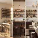 3-Tier Wall Mounted Wine Rack, Industrial Pipe Bar Shelf for Wine Bottle Storage, Industrial Pipe Shelves Shelf Shelving for Home Bar Dining Room Kitchen (47.2" W x 47.2" H)