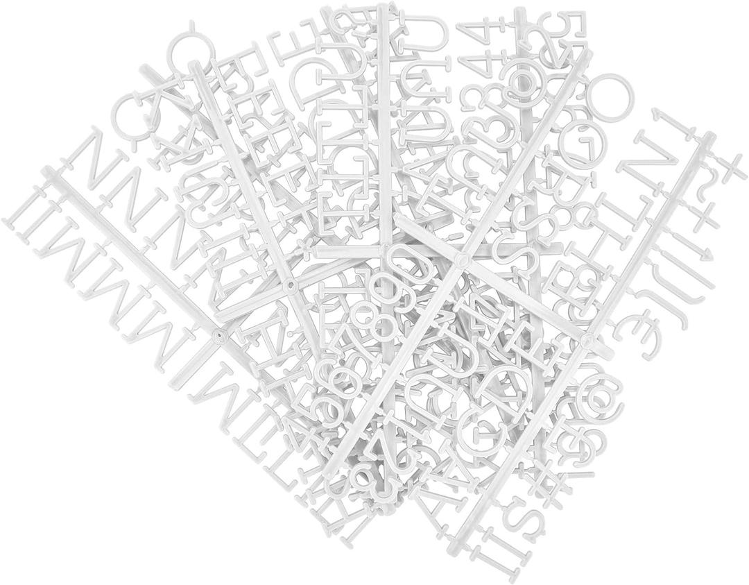1 Inch Letters for Felt Letter Board, 188 Pieces Including Characters, Numbers & Symbols for Changeable Plastic Message Boards by Veskaoty (White)