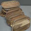 Wenqik 18 Pieces Acacia Wood Tray Set 10 x 5 Inch Acacia Oval Wood Tray Platters Plates Set for Fruit Cheese Dessert Appetizer Vegetable Charcuterie BBQ Party Weddings Supply
