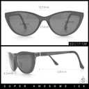 SA106 Cateye Magnetic Clip On Polarized Sunglasses On Bifocal Reading Glasses (Solid Purple)