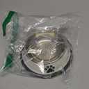 Stainless Steel Dog Bowls, Food and Water Non Slip Anti Skid Stackable Pet Puppy Dishes for Small, Medium and Large Dogs (2 Pack) (Cup/7 oz, White & Grey)