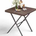 Folding Table, Portable Square Foldable Table No Assembly, Heavy Duty Steel Frame Indoor Outdoor Camping Patio Table with 400 LBS Capacity, Picnic Card Table for Backyard, RV, Small Spaces
