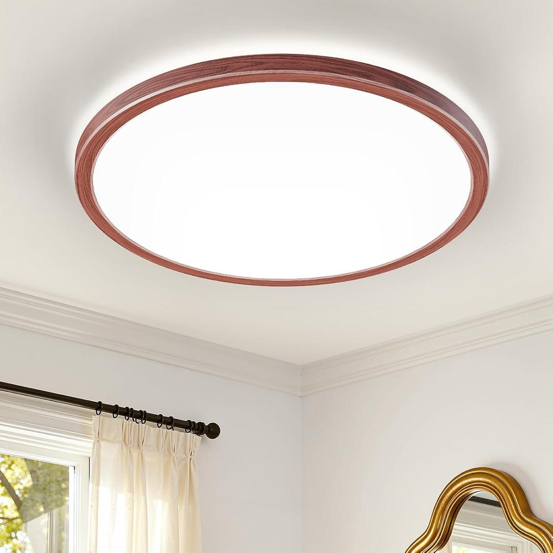 BLNAN LED Flush Mount Ceiling Light Fixture with Remote Control, 15.4 Inch 3000K-6500K Dimmable Round Low Profile Ceiling Lamp for Living Room Bedroom Kitchen