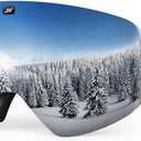 ZIONOR X11 Ski Goggles Magnetic Cylindrical Snowboard Snow Goggles for Men Women (B3-greyframe Silverlens Vlt10%)
