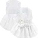 ASENKU Dog Dress Pet Wedding Dress Princess Lace Puppy Birthday Party Outfit Formal Apparel Girl for  Dogs Cats (XL, White)
