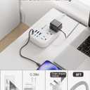 6 USB(3 USB C) Power Strip- Travel Power Strip with 6 USB Desktop Charging Station 24W/4.8A and 3 Outlets, 5Ft Flat Plug Braided Extension Cord, Non Surge Protector for Cruise Ship Travel Office Dorm
