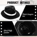 Jiuguva 6 Pcs Gangster Hat Plastic Gentlemen Hats Gangster Costume for Adult 1920s Accessories Party Decorations Men Women