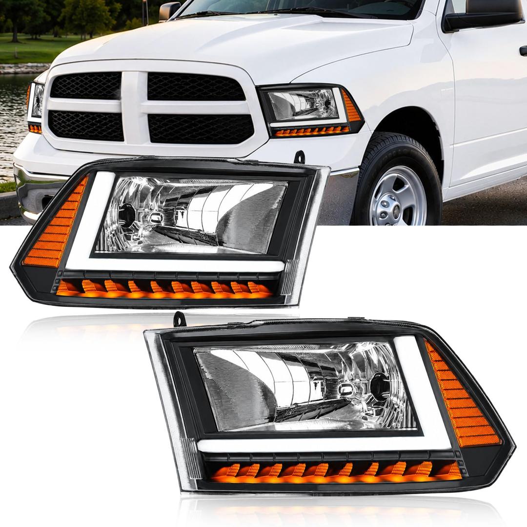 Fullux LED DRL Headlights Assembly for 2009-2018 Dodge Ram 1500-5500