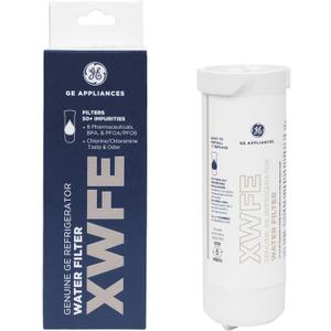 GE XWFE Refrigerator Water Filter, Genuine Replacement Filter, Certified to Reduce Lead, Sulfur, and 50+ Other Impurities, Replace Every 6 Months for Best Results