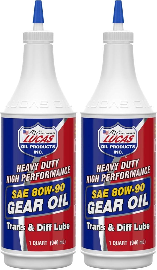Lucas Oil 80W-90 Heavy Duty Gear Oil - 1 Quart (Pack of 2) for High Performance and Heavy-Duty Applications