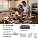 Newise 85Kpa Vacuum Sealer Machine - Kitchen Gifts, 10-in-1 Full Automatic Food Saver with Easy-Lock Handle, Built-in Cutter & Roll Storage for Dry/Moist Foods, Includes Bags & External Hose