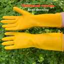 8 Pairs Reusable Household Cleaning Gloves, Rubber Kitchen Dishwashing Gloves,Extra Thickness, Long Sleeves, for Washing Dishes, Pet Care(Medium, Yellow)