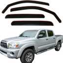 in-Channel Window Visors Rain Deflectors for 2005-2015 Toyota Tacoma Double Cab,4-Piece Smoke Tinted Rain Guards,UV-Resistant ABS,No Drill Installation,Reduced Wind Noise & Rain Protection