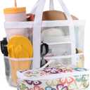 Genteen Beach Bag for Women, Mesh Tote Bags with Zipper, Sandproof Vacation Essentials with Cooler for Swim Cruise Pool
