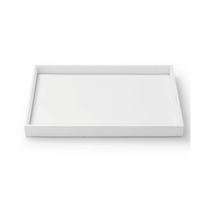 Oirlv Premium White Leather Stackable Jewelry Tray Flat Jewelry Organizer Tray for Jewelry Accessory Trade showcase