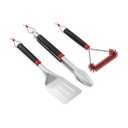 Weber 3Piece BBQ Tool Set Stainless Steel Spatula, Locking Tongs & 12-Inch ColdClean Nylon Grill Brush with Hanging Loops - Grill Accessory Kit