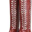 Synchoiss Cowboy Boots for Women Knee High with Retro Embroidered Cowgirl Boots Almond Pointed Toe Chunky Heel Western Tall Boots Pull on (8)