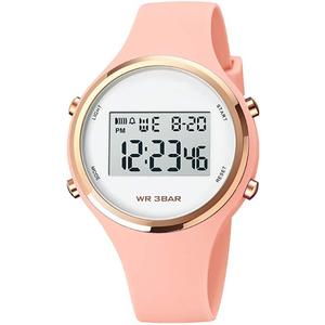 XCZAP Outdoor Sport Watches Alarm Clock Waterproof LED Digital Watch (pink)