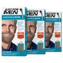 Just For Men Mustache & Beard, Beard Dye for Men with Brush Included, With Keratin Biotin Aloe and Coconut Oil for Healthy Facial Hair - Light Brown, M-25, Pack of 3 (Packaging May Vary)